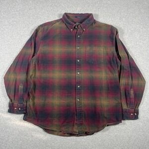 Pendleton Shirt Mens XXL Red Button Down Flannel 100% Cotton Mason Plaid Casual